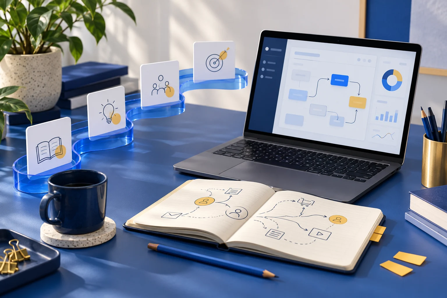 A creative workspace for planning digital advertising campaigns and online learning